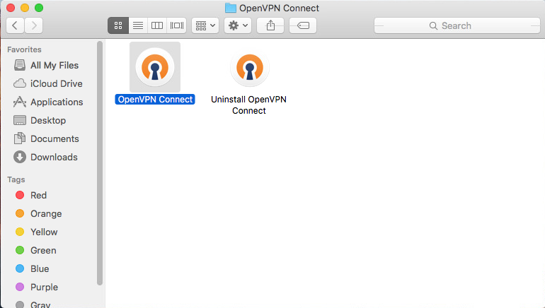 In Applications, OpenVPN Connect is now ready for use