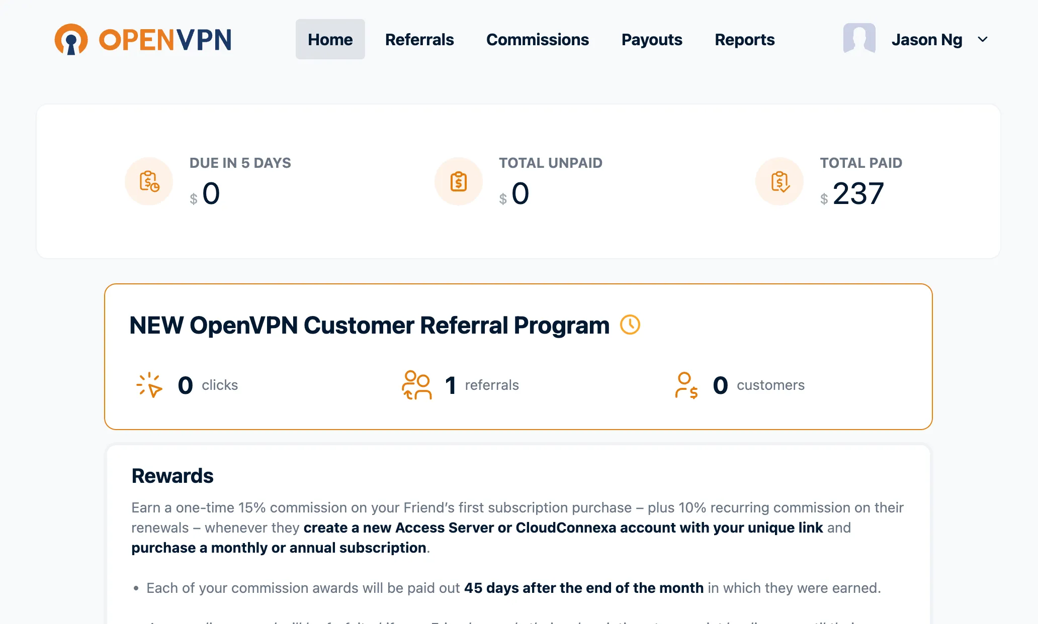 Earn with Referral OpenVPN