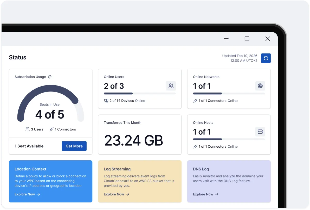 cloud connexa user interface