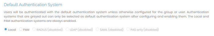 default authentication system