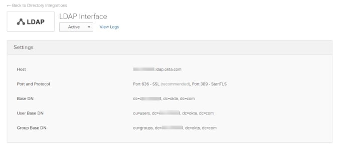 integrate okta LDAP DN