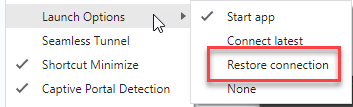 restore connection