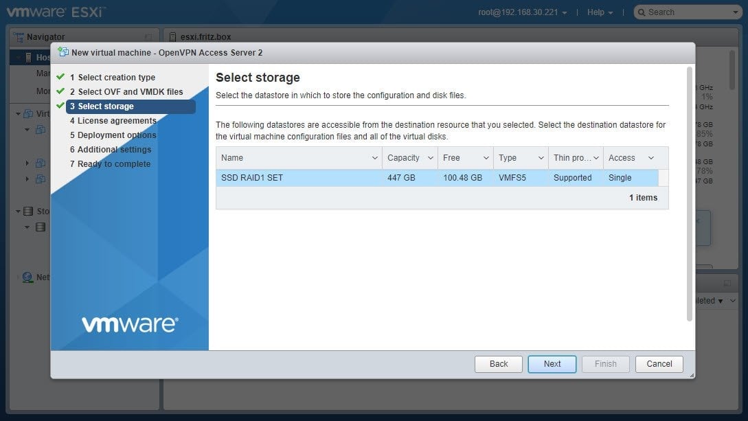 select datastore