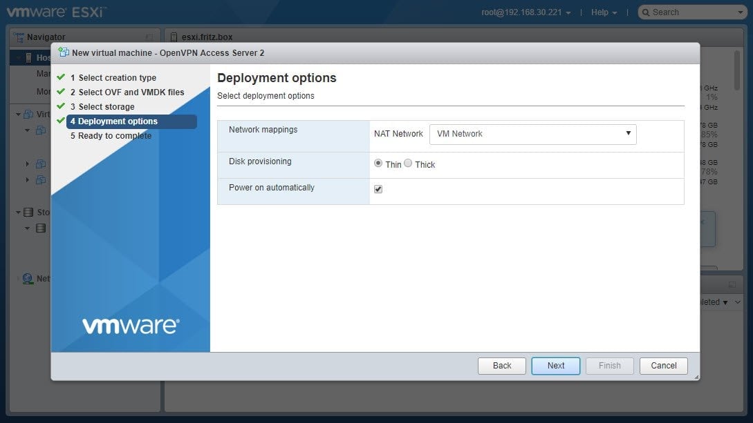 select provisioning type