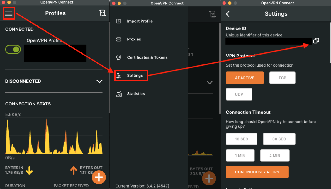 connect client uuid