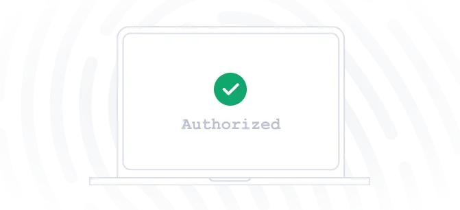 Leptop with Authorized text
