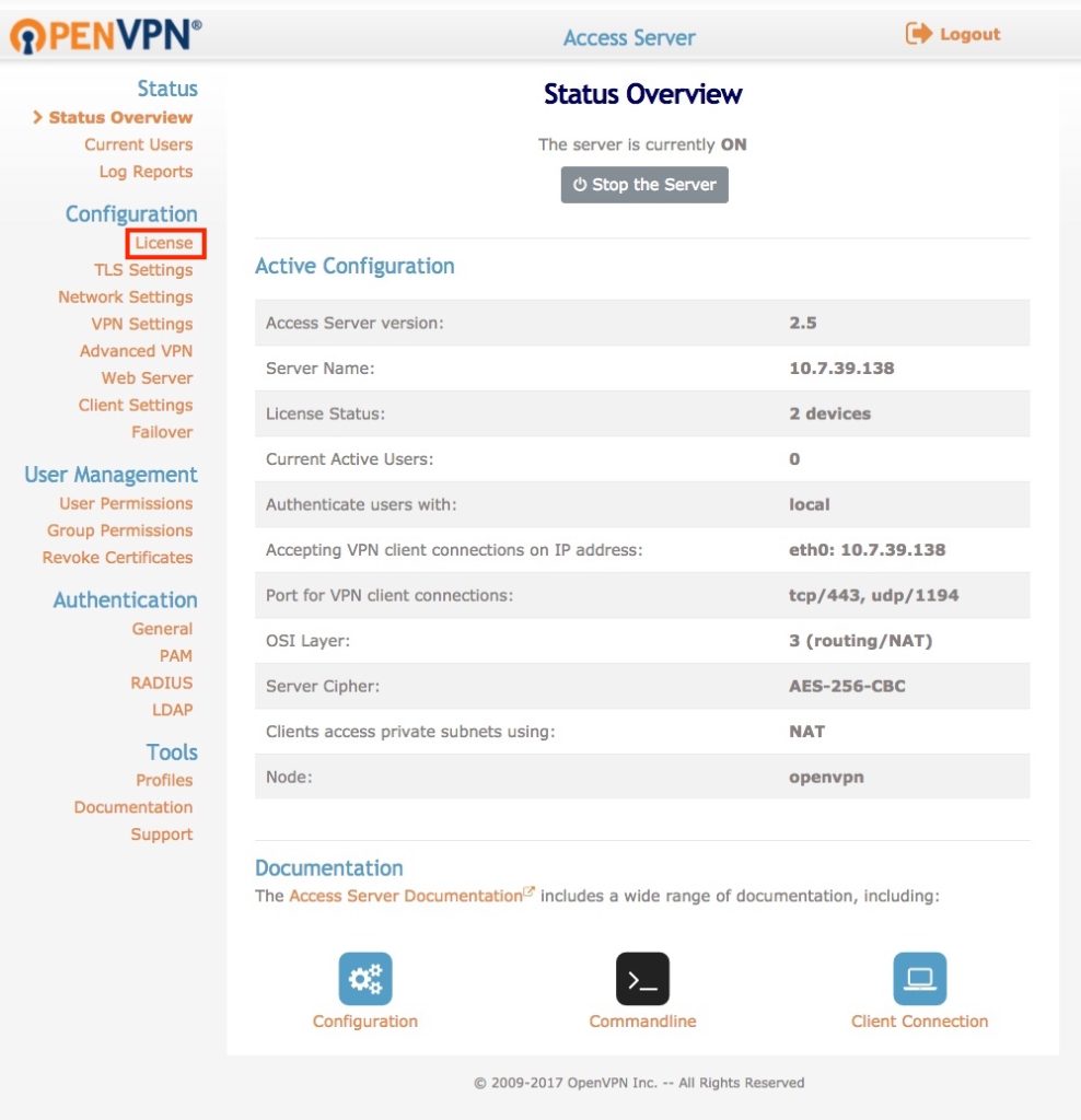Openvpn access server license key free