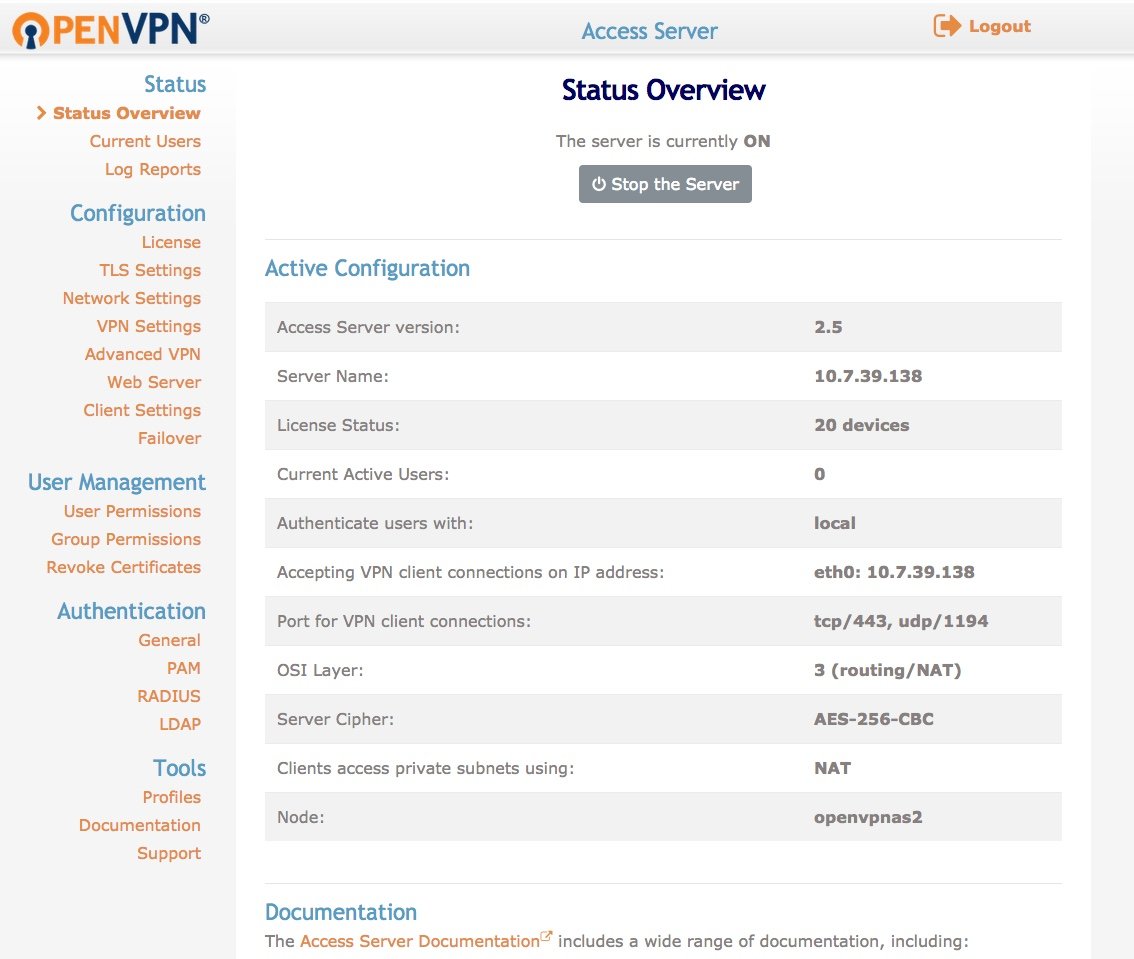 openvpn access server port