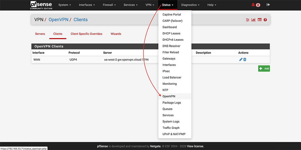 Using Openvpn Cloud Profile To Configure Pfsense Openvpn Cloud 2728