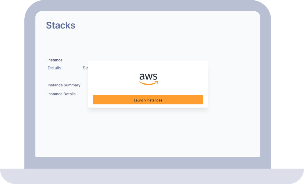 Screenshot of CloudConnexa Administration Portal displaying the stacks screen with AWS pop up 
