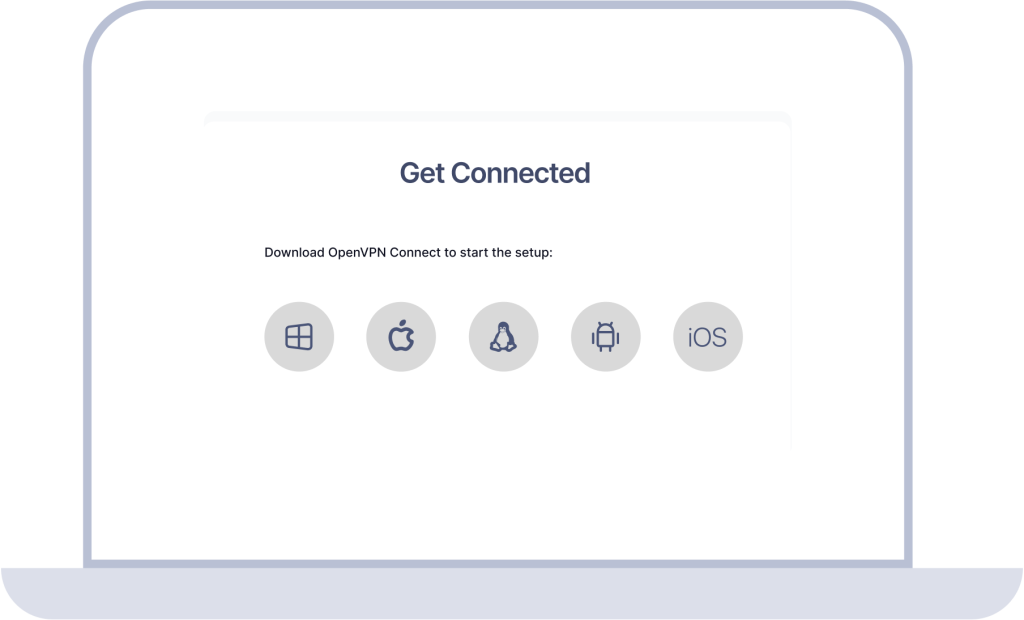 Screenshot of OpenVPN Connect download options 
