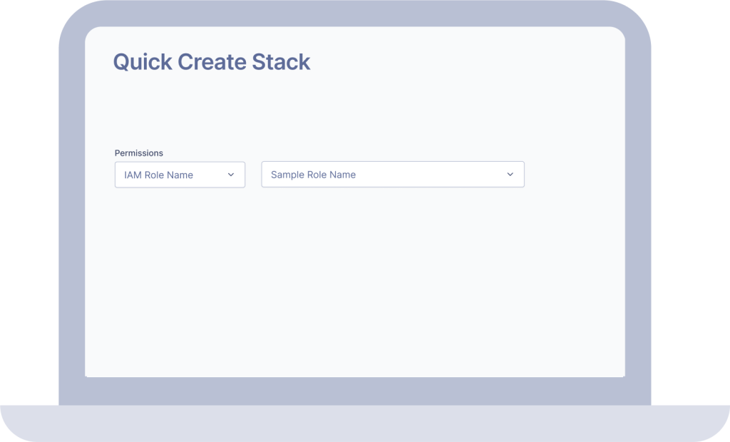 Screenshot of CloudConnexa Administration Portal displaying the quick create stack screen with IAM resources drop down 
