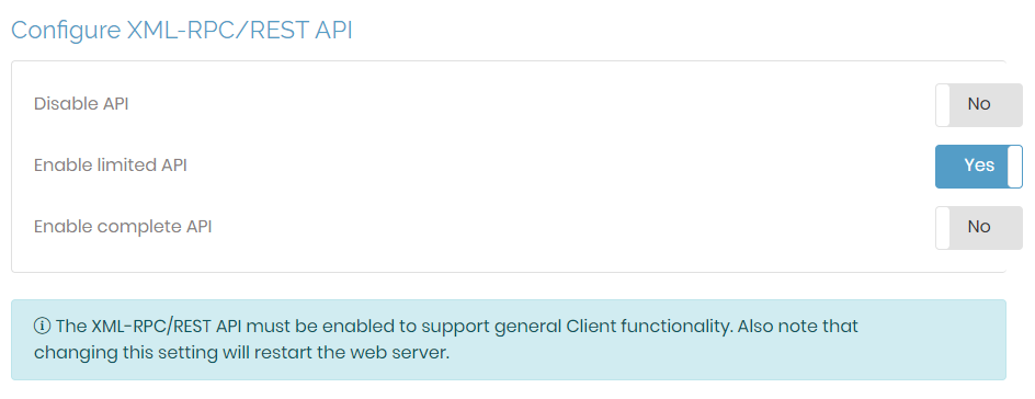 Configure XML-RPC-REST API