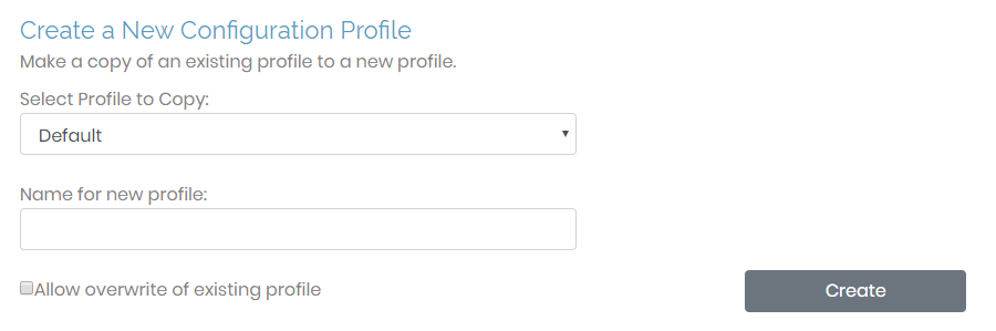 Create a New Configuration Profile