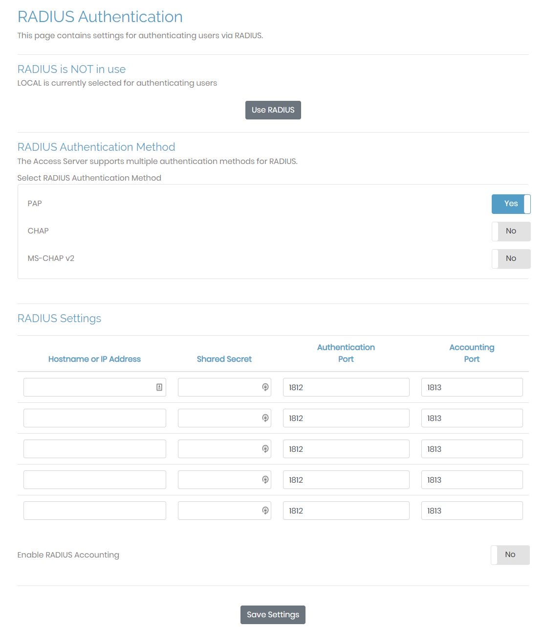 radius authentication