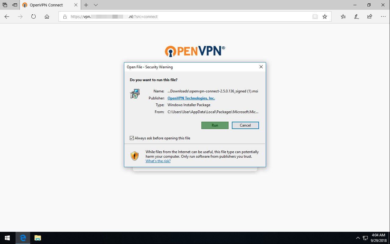 Openvpn client windows