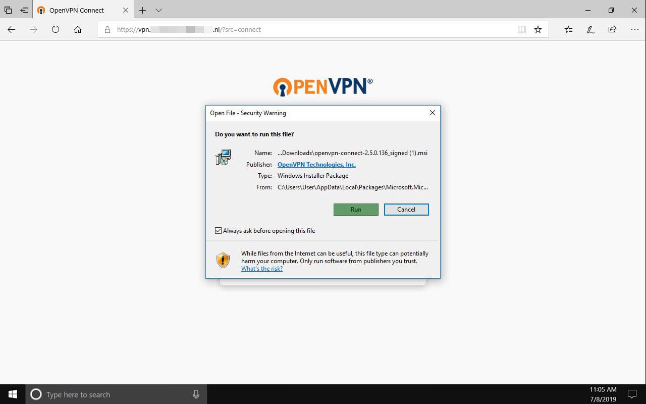 cara connect openvpn connect